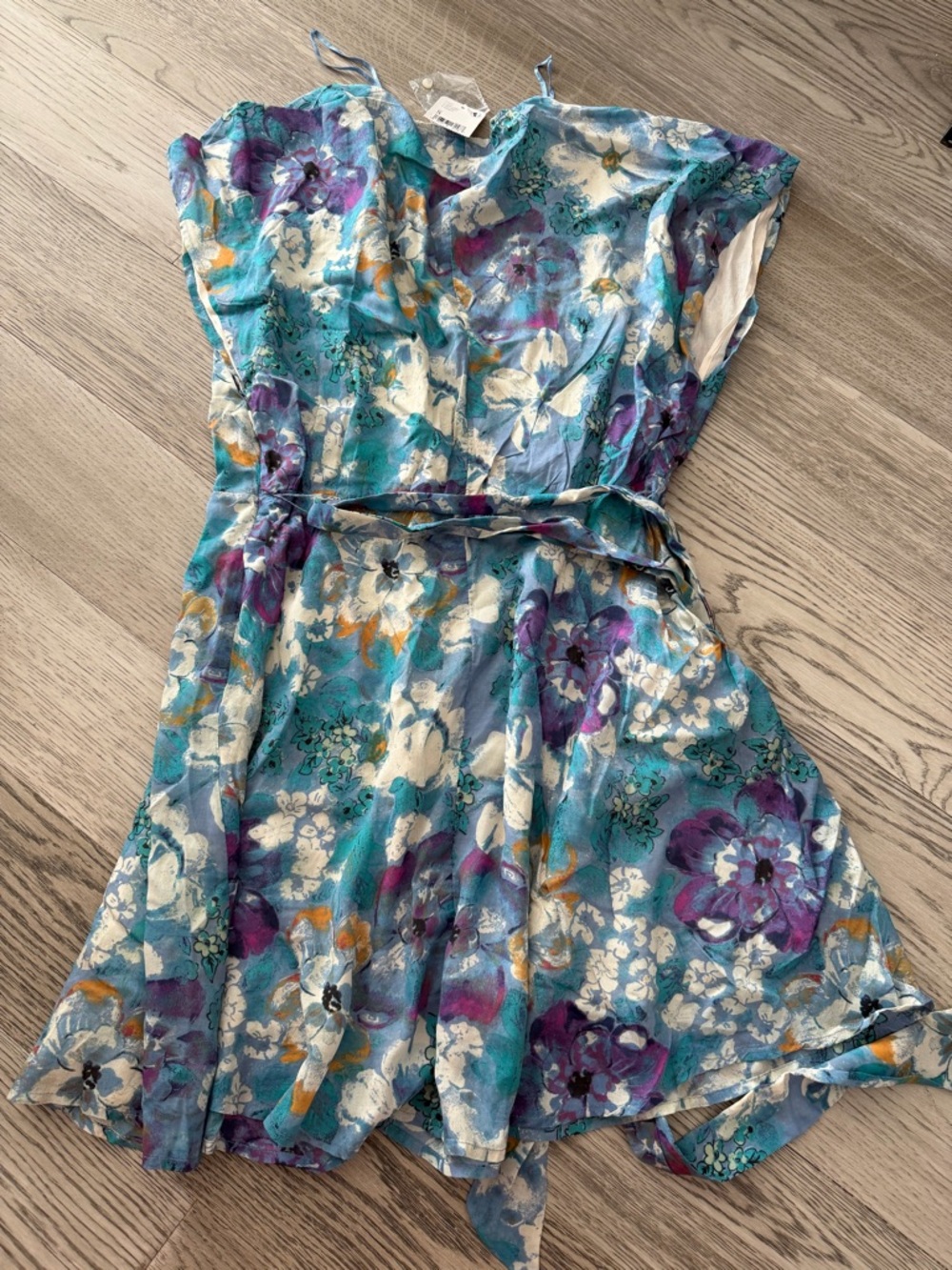 Free people Floral Blue & Purple Summer Dress size small